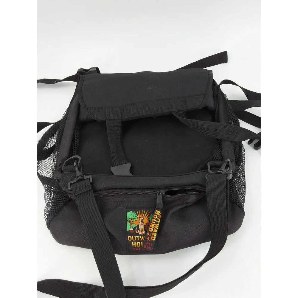 Outward Hound Pet Carrier Backpack‎ Black Small Dog Cat Travel Bag Mesh Sides
